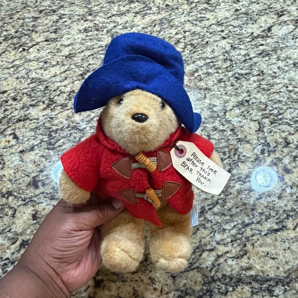 Vintage Eden Toys Paddington Bear Plush Red Coat Blue Hat Tag 11 Inch Toy